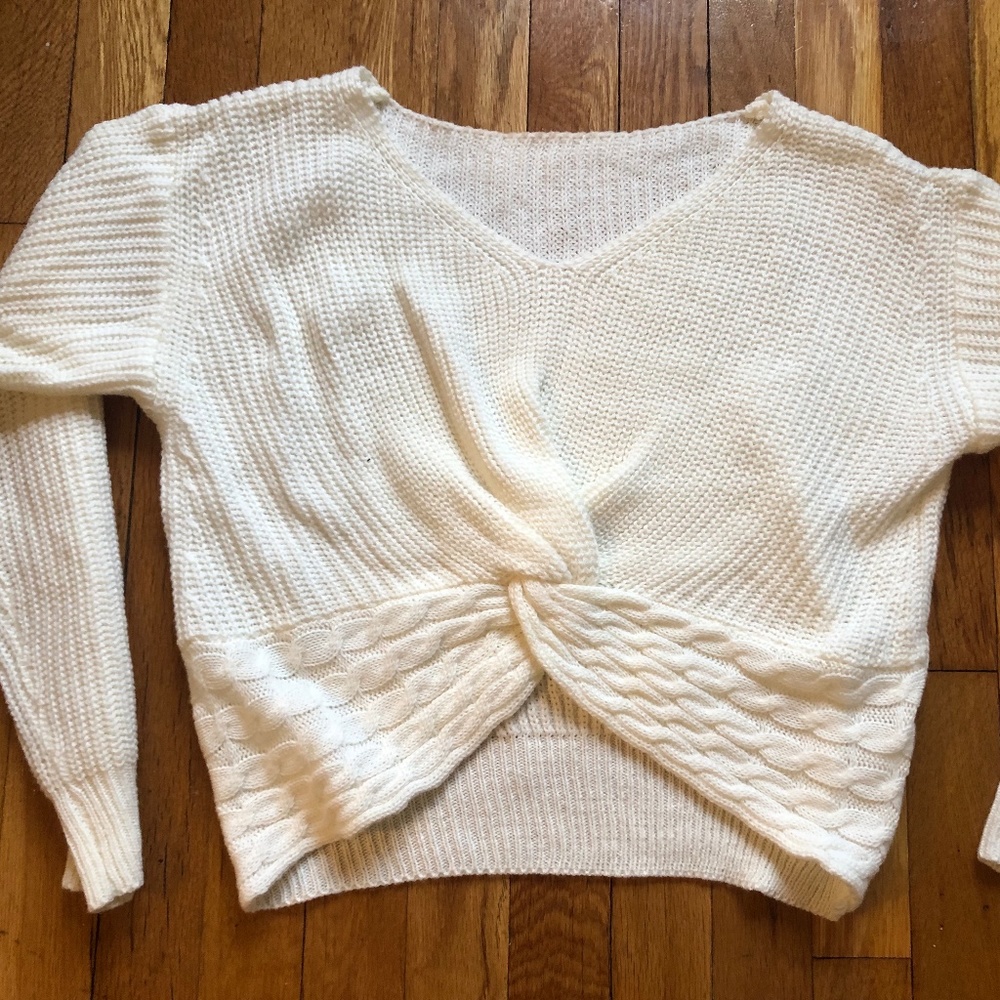 Cream Cropped Sweater